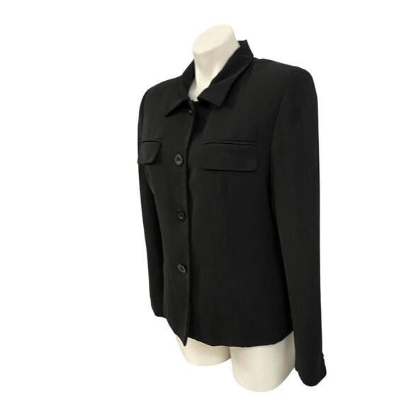 Jennifer Moore Blazer Womens 10 Black Utility Jacket Officecore Corpcore Career - Picture 10 of 15